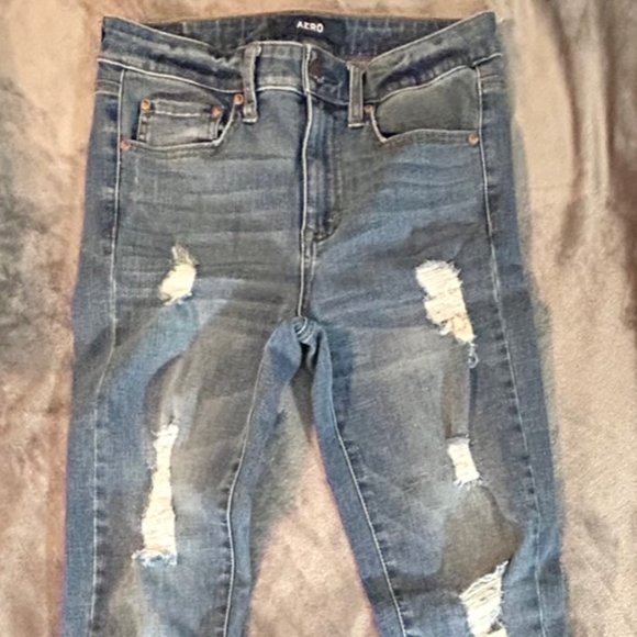 Aero High Rise Stretchy Denim Jeggings Size 4 - Picture 9 of 9